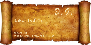 Daku Iván névjegykártya